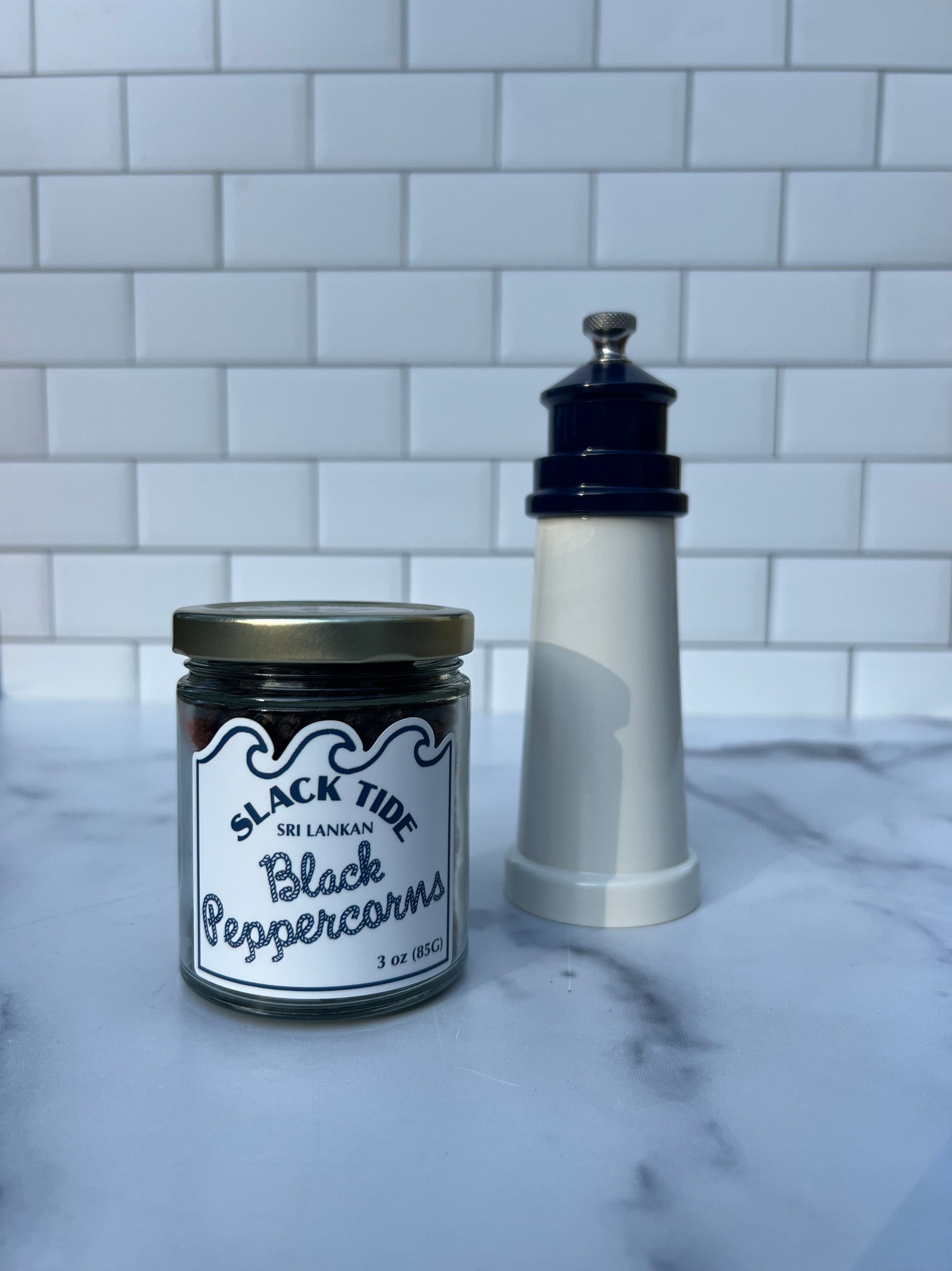 Lighthouse Pepper Mill and Peppercorns - Slack Tide Sea Salt