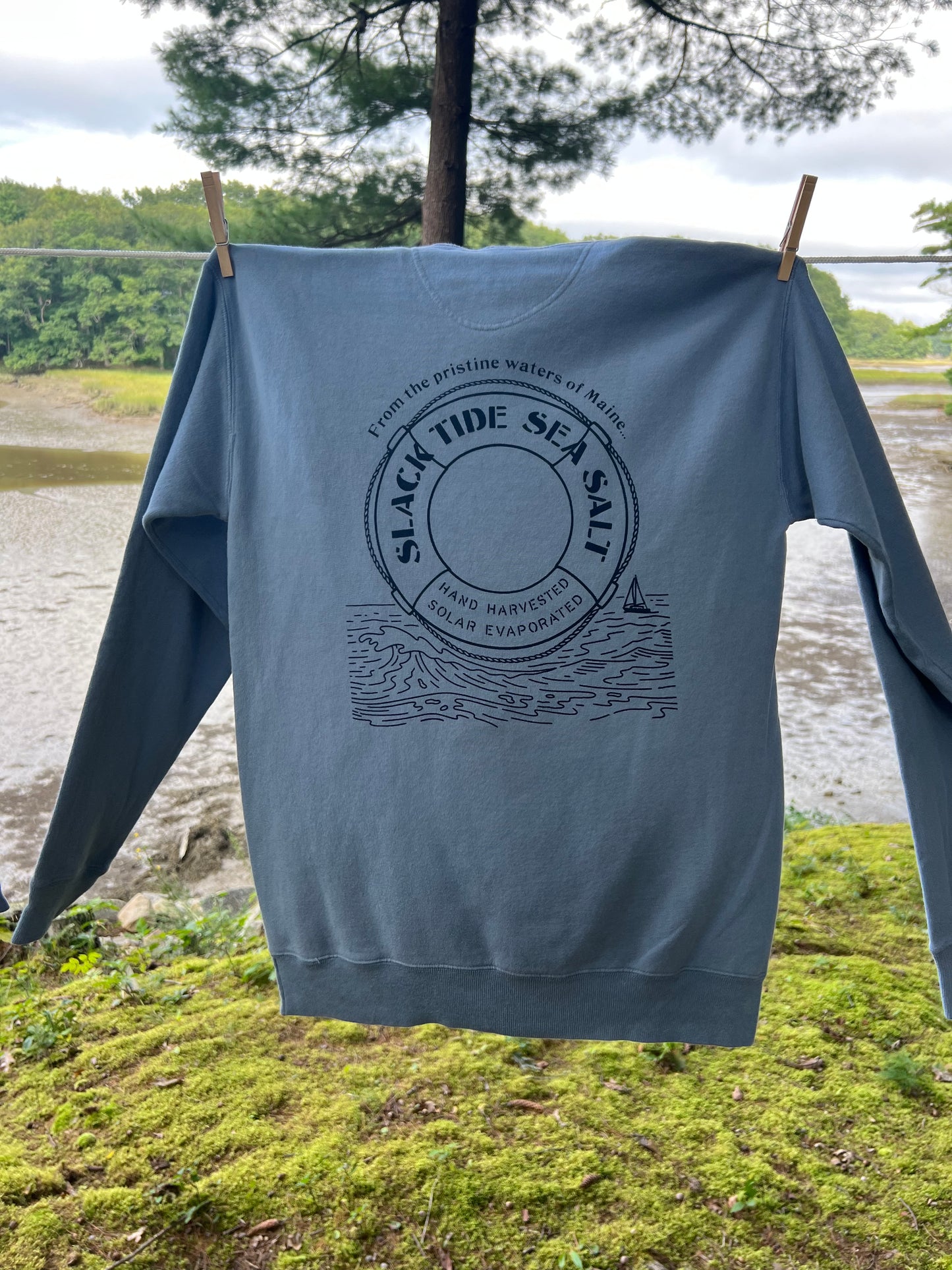 Saltwater Crew Neck Sweatshirt - Slack Tide Sea Salt