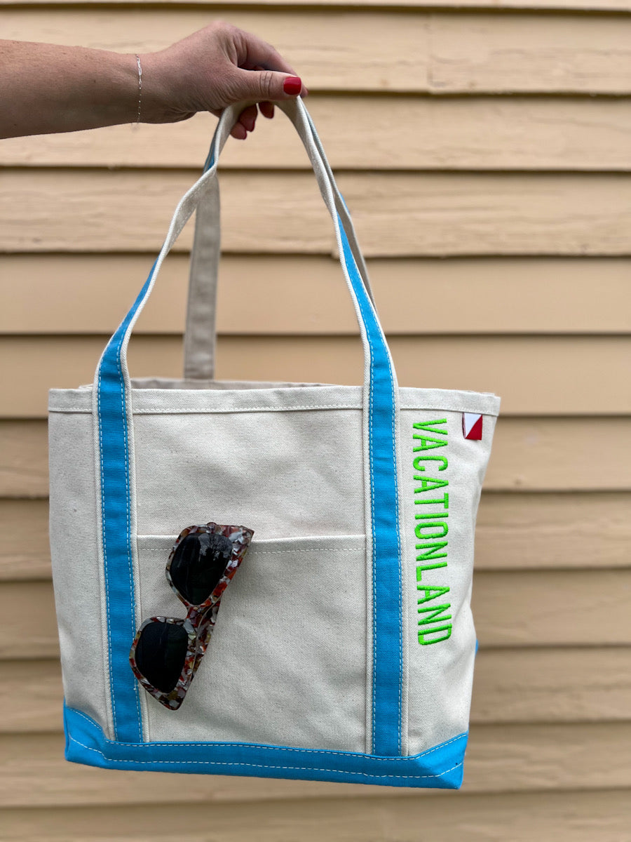 Vacationland Tote Bag - Slack Tide Sea Salt