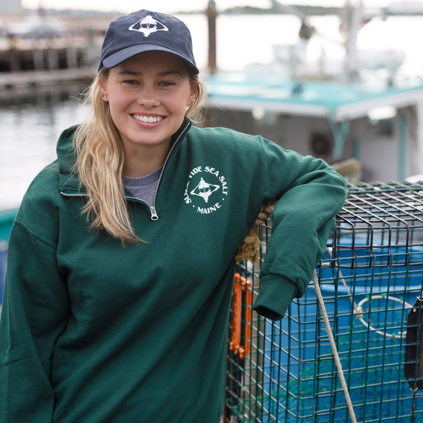 Slack Tide Sea Salt Quarter-Zip Cadet Collar Sweatshirt - Slack Tide Sea Salt