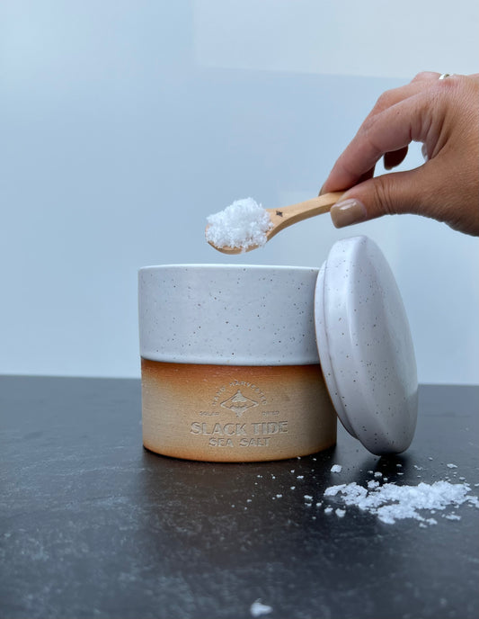 Salt cellar with wooden sooon