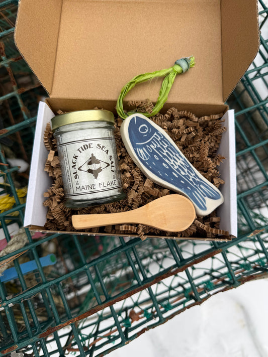 Maine Sea Salt and Ornament gift set