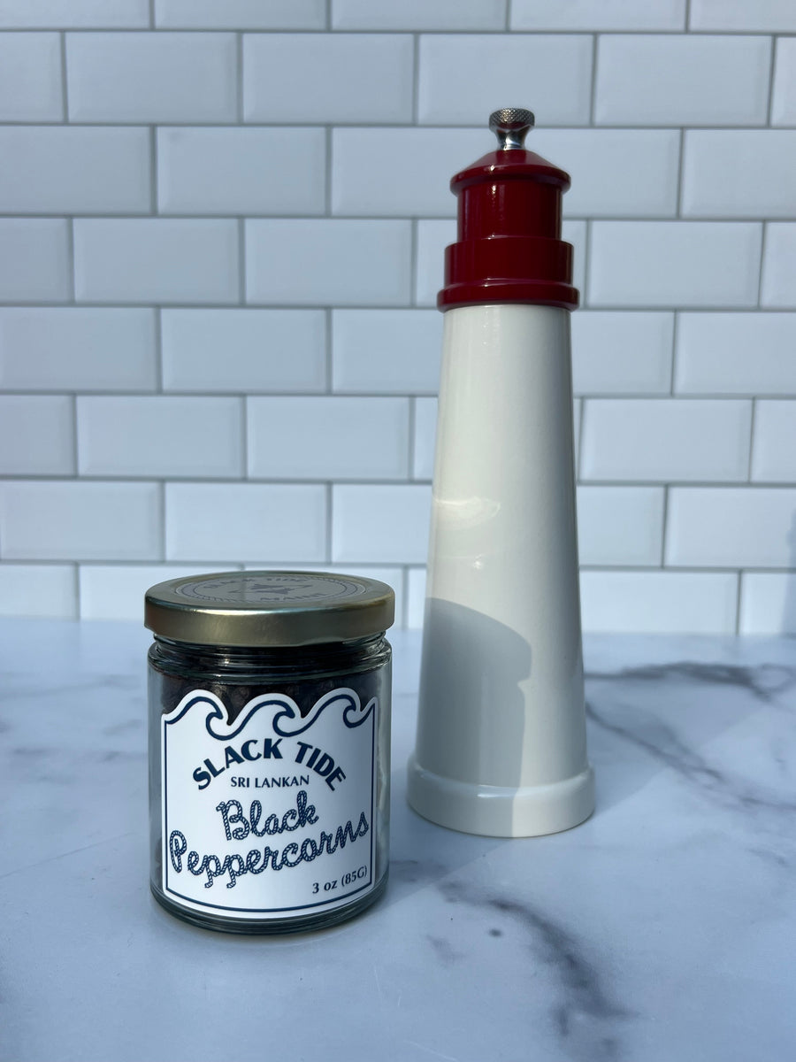 Lighthouse Pepper Mill and Peppercorns - Slack Tide Sea Salt