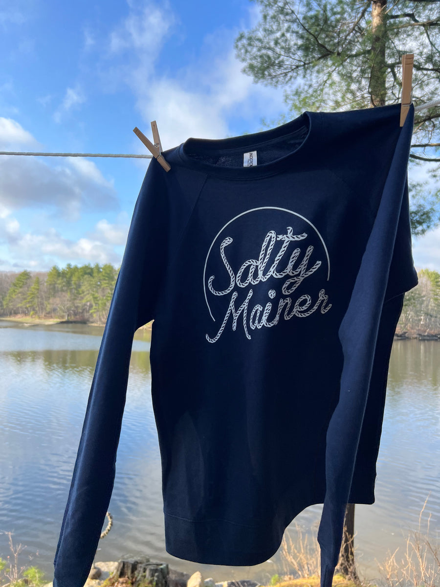 Salty Mainer Crew Neck Sweatshirt - Slack Tide Sea Salt
